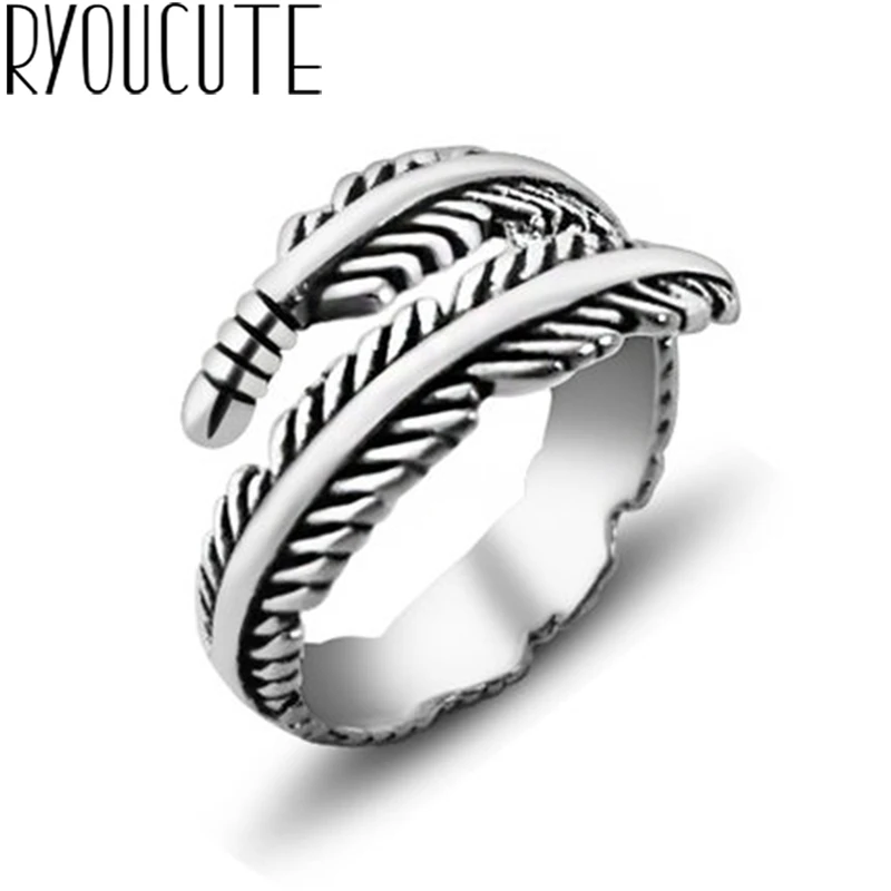 Retro 925 Sterling Silver Feather Rings for Women Men Simple Thai Silver Finger Rings Boho Statement Jewelry
Retro 925 Sterling Silver Feather Rings for Women Men Simple Thai Silver Finger Rings Boho Statement Jewelry