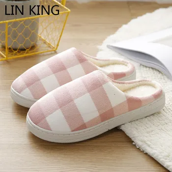 LIN KING Unisex Plaid Indoor Slippers Lovers Interior House Plush Soft Cute Cotton Shoes Non-slip Floor Bedroom Slippers Shoes 
LIN KING Unisex Plaid Indoor Slippers Lovers Interior House Plush Soft Cute Cotton Shoes Non-slip Floor Bedroom Slippers Shoes
