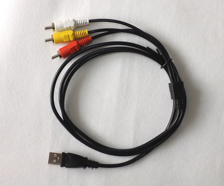 

UC9501 1.5m 5ft Male A to 3 RCA AV A/V TV Adapter Cord Cable USB red yellow White T.V