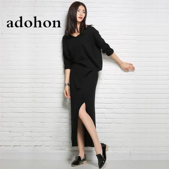 adohon 2018 womens winter Cashmere sweaters and auntmun women knitted Women's Sets High Quality Warm Female thickening Dresses
adohon 2018 womens winter Cashmere sweaters and auntmun women knitted Women's Sets High Quality Warm Female thickening Dresses