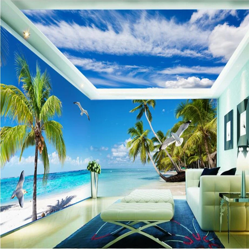 3D-обои beibehang с изображением красивого пляжа всего дома для фотографий в гостиной