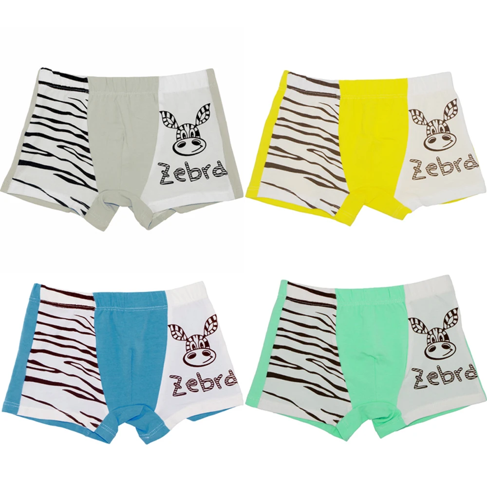 

4Pcs/Pack Four Seasons Children Briefs Baby Boys Girls Boxer Shorts 100% Cotton Cartoon Zebra Boy Girl Shorts Kids Panties 1-16Y