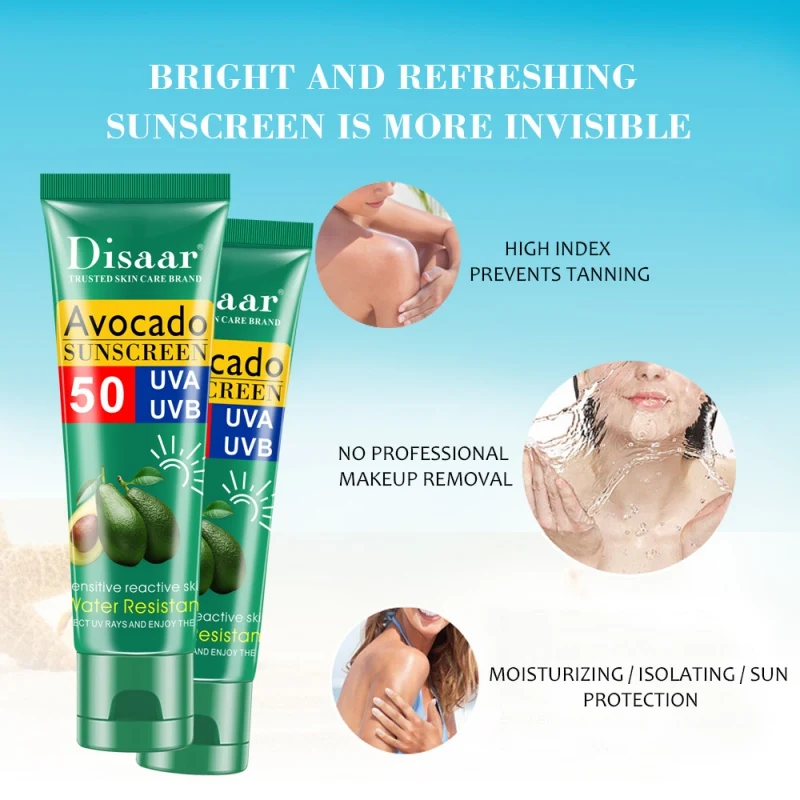 Sunblock Skin Protective Cream Avocado Sunscreen Moisturizing Cream Anti-Aging Oil-control Anti-UV Waterproof SPF 50 Face Skin
Sunblock Skin Protective Cream Avocado Sunscreen Moisturizing Cream Anti-Aging Oil-control Anti-UV Waterproof SPF 50 Face Skin