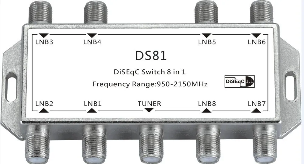New DiSEqC Switch 8 in 1 8x1 DiSEqC 1.1 Satellite LNB Switch 950-2150 MHz Low Loss Satellite TV Receiver Multiswitch
New DiSEqC Switch 8 in 1 8x1 DiSEqC 1.1 Satellite LNB Switch 950-2150 MHz Low Loss Satellite TV Receiver Multiswitch