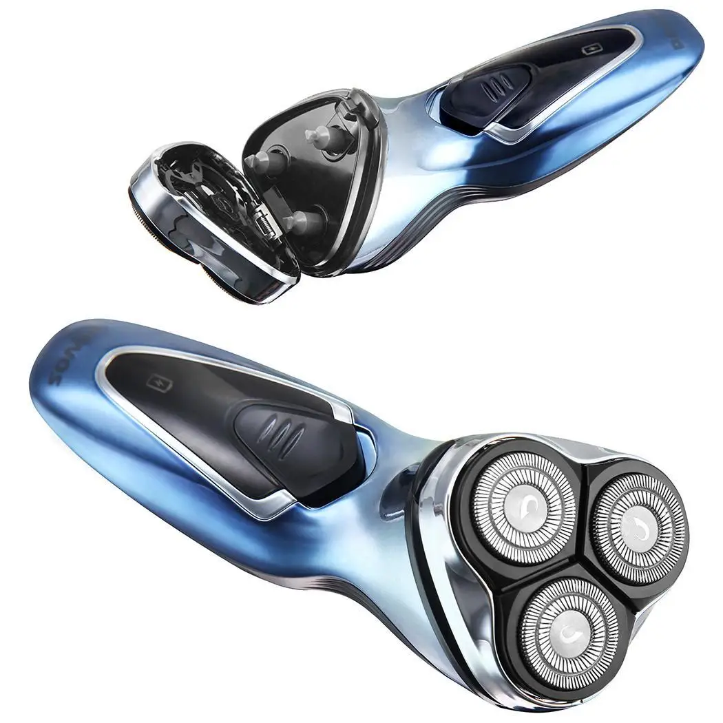 Povos Men Portable 3 Cutter Head Electric Shaver Rechargeable Razor Shaving Machine Beard Trimmer USB Charging Barbeador | Бытовая
