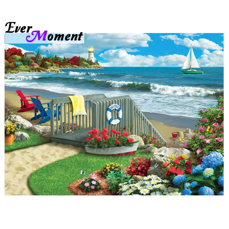 Ever Moment Diamond Painting Seaside Full Square Drill Mosaic Picture Of Rhinestone Diamond Embroidery Cross Stitch Decor 3F342
Ever Moment Diamond Painting Seaside Full Square Drill Mosaic Picture Of Rhinestone Diamond Embroidery Cross Stitch Decor 3F342