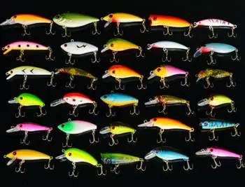 30pcs/lot Fishing Lure Set Kit Minnow/Crank/Popper/Vib Hard Bait Bass Lure Mixed Color/Weight/ Diving Depth Plastic Artificial
30pcs/lot Fishing Lure Set Kit Minnow/Crank/Popper/Vib Hard Bait Bass Lure Mixed Color/Weight/ Diving Depth Plastic Artificial