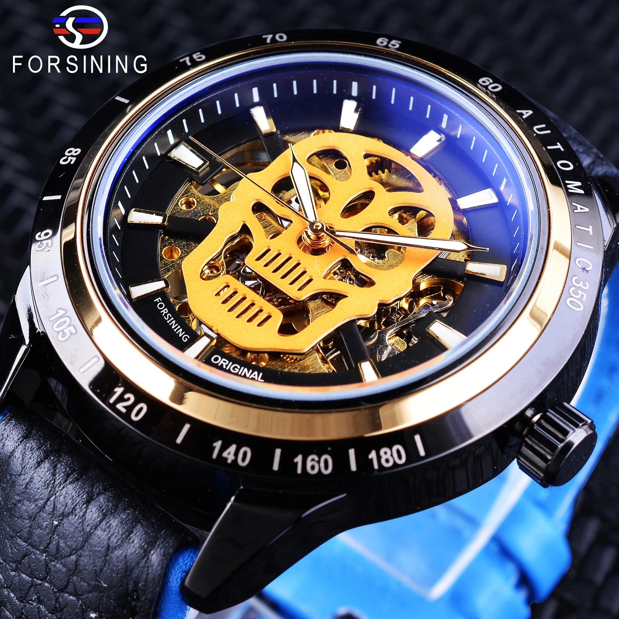 Forsining Sport Racing Golden Skull Men's Automatic Watches Top Brand Luxury Water Resistant Luminous Hands Black Blue Genuine
Forsining Sport Racing Golden Skull Men's Automatic Watches Top Brand Luxury Water Resistant Luminous Hands Black Blue Genuine