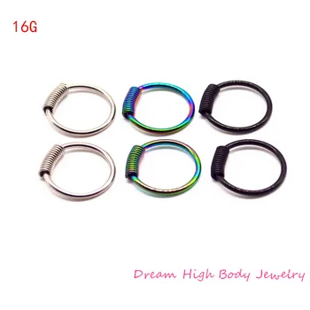 Spring Wire Captive Ring Coil Mixed Sizes BCR Body Piercing Jewellery 316L Surgical Steel Plating Titanium Black Rainbow 16G
Spring Wire Captive Ring Coil Mixed Sizes BCR Body Piercing Jewellery 316L Surgical Steel Plating Titanium Black Rainbow 16G