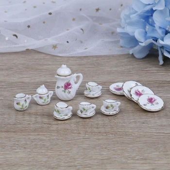 15PCS Miniature pink Flower Patten Porcelain Coffee Tea Cups Ceramic Tableware Dollhouse Kitchen Accessories 1/12
15PCS Miniature pink Flower Patten Porcelain Coffee Tea Cups Ceramic Tableware Dollhouse Kitchen Accessories 1/12