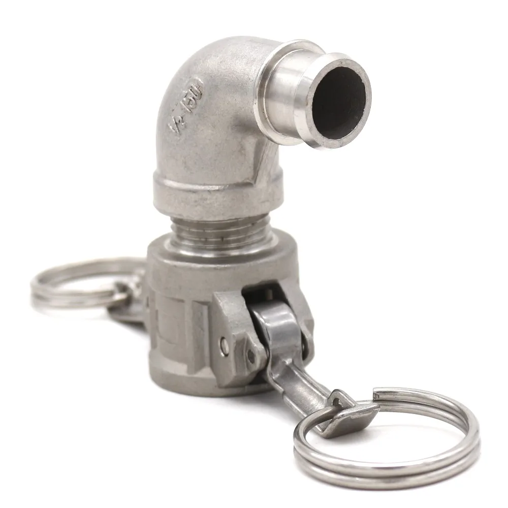 1/2" High Flow Camlock QD, 90 Eblow 5/8" O.D. x 1/2" I.D. Barb, Brewer Hardware, Homebrew Fitting
1/2" High Flow Camlock QD, 90 Eblow 5/8" O.D. x 1/2" I.D. Barb, Brewer Hardware, Homebrew Fitting