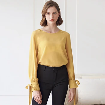 100% Silk Blouse Women Shirt Solid Vintage Design O Neck Drop-shoulder Long Sleeves Elegant Style 3 Colors Top New Fashion 2019
100% Silk Blouse Women Shirt Solid Vintage Design O Neck Drop-shoulder Long Sleeves Elegant Style 3 Colors Top New Fashion 2019