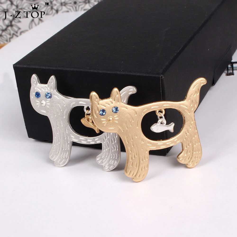 JZTOP Cute Alloy Rhinestone Fish Cat Brooch Pin Fine Animal Brooches Safety Pins Lapel Flower Prendedores Sieraden For Women
JZTOP Cute Alloy Rhinestone Fish Cat Brooch Pin Fine Animal Brooches Safety Pins Lapel Flower Prendedores Sieraden For Women