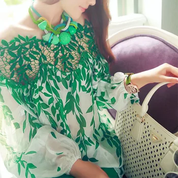 Lady Women Green Leaf Blouse Hollow Long Sleeve Blouse Lace Crochet Chiffon Top Long Sleeve Shirt Blusas S-2XL Blouse and tops
Lady Women Green Leaf Blouse Hollow Long Sleeve Blouse Lace Crochet Chiffon Top Long Sleeve Shirt Blusas S-2XL Blouse and tops