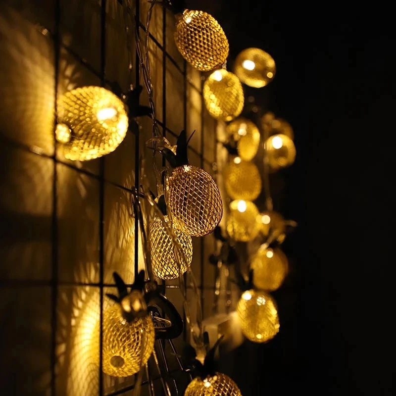 Cute fruit LED String Light Retro Iron Metal Pineapple Fairy String For home Christmas Holiday Creative Decoration D30
Cute fruit LED String Light Retro Iron Metal Pineapple Fairy String For home Christmas Holiday Creative Decoration D30