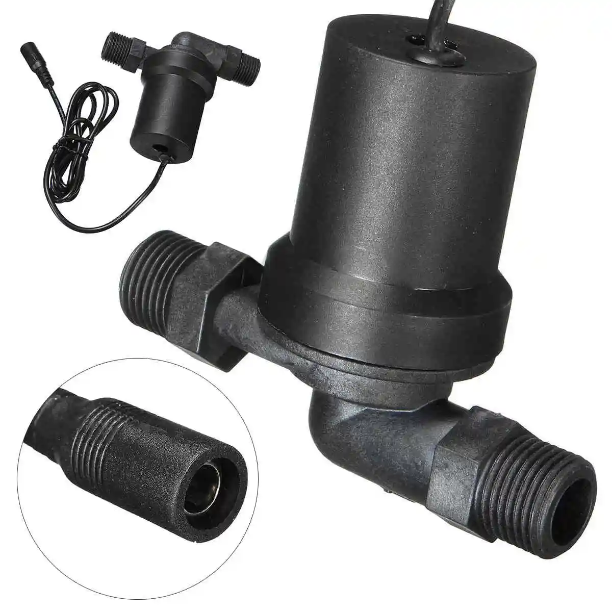 1pc Solar Hot Water Circulation Pump Black Brushless Motor 1/2\`\` Thread 650L/H 12V DC Mayitr