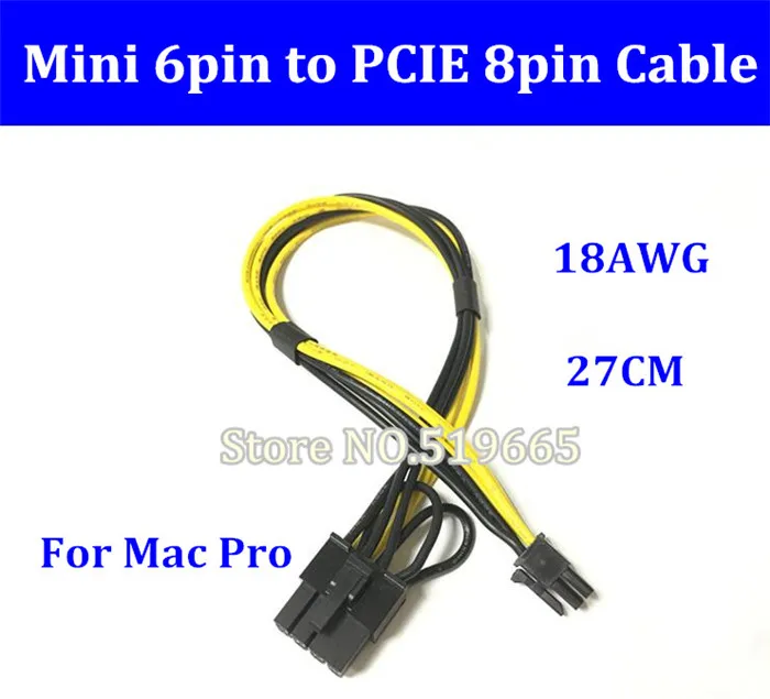 High quality mini 6pin male to pcie 8pin male video card 6 pin to 8 pin power cable for Mac Pro G5 GTX680 GTX480 Yellow&Black
High quality mini 6pin male to pcie 8pin male video card 6 pin to 8 pin power cable for Mac Pro G5 GTX680 GTX480 Yellow&Black