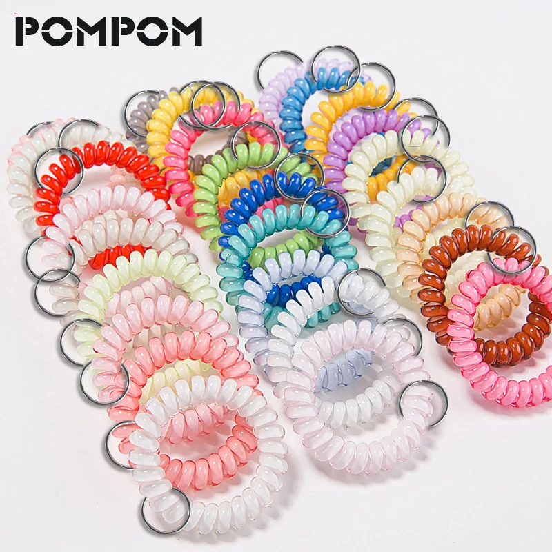 5PCS POMPOM Bright Pearlized Colors Stretch Spring Coil Keychains Fashion hairband Telephone Wire Cable keychain Fashion Jewelry
5PCS POMPOM Bright Pearlized Colors Stretch Spring Coil Keychains Fashion hairband Telephone Wire Cable keychain Fashion Jewelry