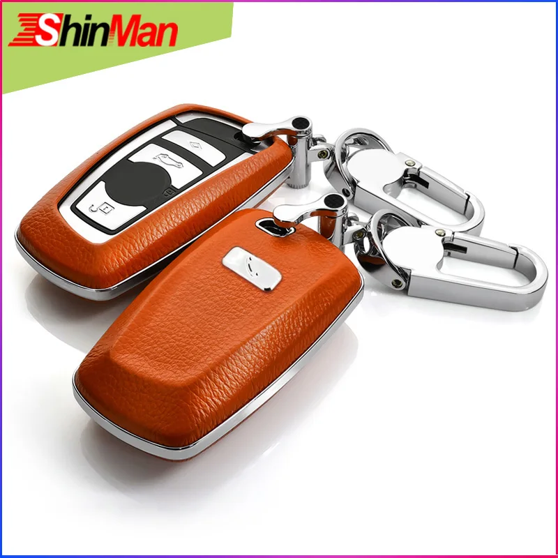 ShinMan High quality Cow leather Smart Remote Key Car key protect shell Key Case For BMW 1 2 3 4 5 6 7 Series X3 X4 key Cover
ShinMan High quality Cow leather Smart Remote Key Car key protect shell Key Case For BMW 1 2 3 4 5 6 7 Series X3 X4 key Cover
