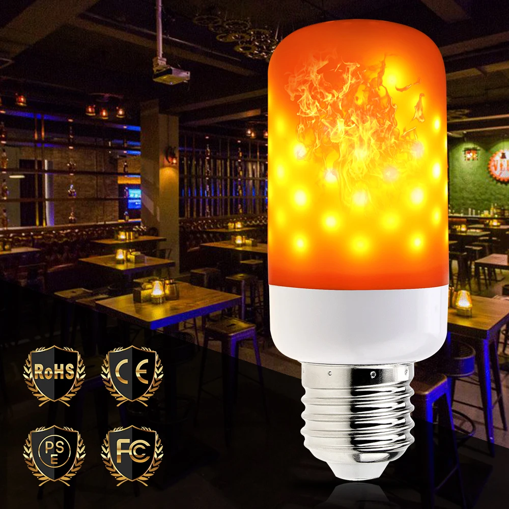 E27 LED Flame Effect Fire Light Bulb E14 LED Lamp Candle Bulb E26 220V Flickering Flame Lamp 2835SMD 63leds Lights Decoration
E27 LED Flame Effect Fire Light Bulb E14 LED Lamp Candle Bulb E26 220V Flickering Flame Lamp 2835SMD 63leds Lights Decoration