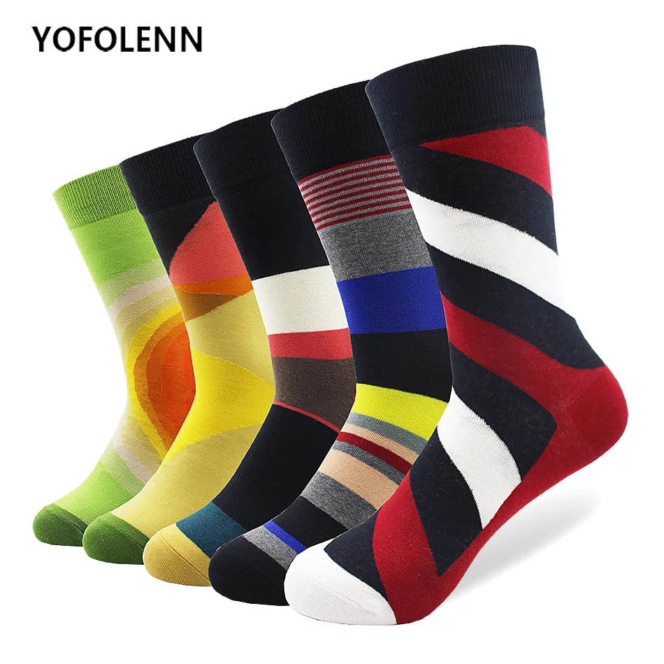5 Pair/lot Colorful Men's Novelty Crew Socks Combed Cotton Stripe Solid Color Casual Dress Crew Funny Male Happy Wedding Socks
5 Pair/lot Colorful Men's Novelty Crew Socks Combed Cotton Stripe Solid Color Casual Dress Crew Funny Male Happy Wedding Socks