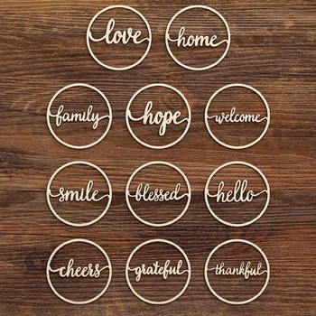 10pcs Wooden Cheers Hello Welcome Hope Love Grateful Thankful Home Family Word Sign Round Wood Circle Script Word Decoration
10pcs Wooden Cheers Hello Welcome Hope Love Grateful Thankful Home Family Word Sign Round Wood Circle Script Word Decoration