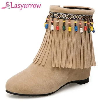 Lasyarrow 2018 Winter Ethnic Women's Boots Shoes Tassel Fringe Bohemia Height increasing String Beading Ankle Boots For Females
Lasyarrow 2018 Winter Ethnic Women's Boots Shoes Tassel Fringe Bohemia Height increasing String Beading Ankle Boots For Females