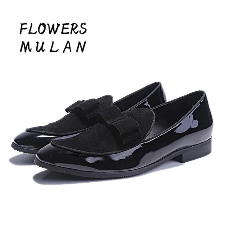 Black Patchwork Men Dress Shoes Suede Patent Genuine Leather Business Shoes Man Slip On Bowtie Male Wedding Party Hombres Shoe
Black Patchwork Men Dress Shoes Suede Patent Genuine Leather Business Shoes Man Slip On Bowtie Male Wedding Party Hombres Shoe