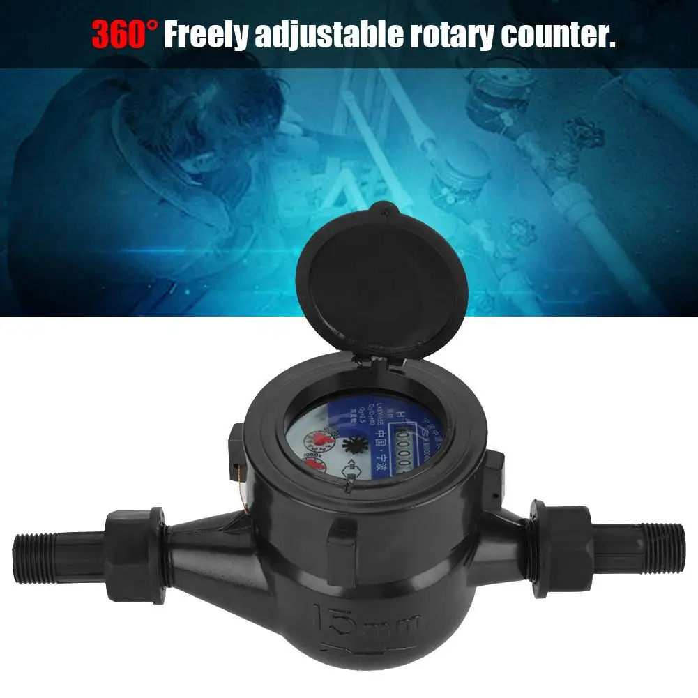 DN15 Water Meter Single Water Flow Meter Measuring Tool Adjustable Rotary Water Counter Garden Home Plastic Cold Watermeter
DN15 Water Meter Single Water Flow Meter Measuring Tool Adjustable Rotary Water Counter Garden Home Plastic Cold Watermeter