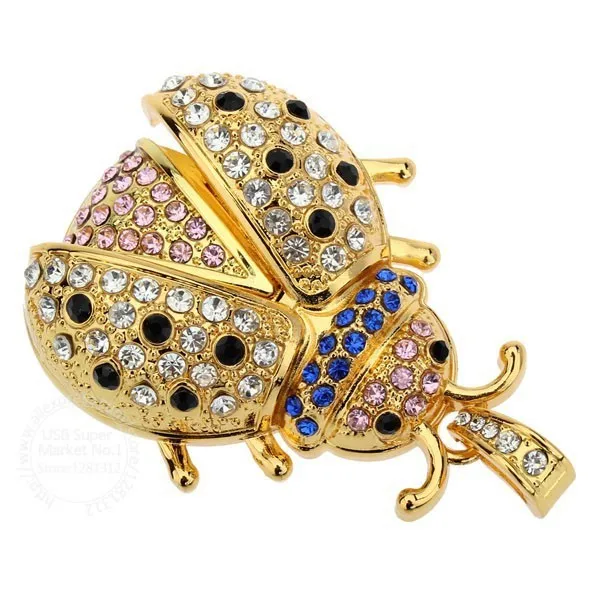 text me beautiful crystal gold beetle model usb2.