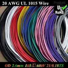 5Meters Flexible Stranded of 20AWG UL1015 Diameter 2.6mm 21/0.178TS 105 degree 600V Electronic Wire Conductor To Internal Wiring
5Meters Flexible Stranded of 20AWG UL1015 Diameter 2.6mm 21/0.178TS 105 degree 600V Electronic Wire Conductor To Internal Wiring