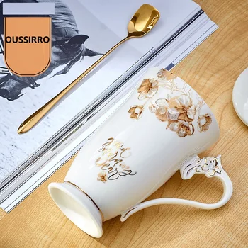 OUSSIRRO Bone china Mug With lid Spoon cute cartoon Mug child student cup High capacity office Milk cup Coffee cup 
OUSSIRRO Bone china Mug With lid Spoon cute cartoon Mug child student cup High capacity office Milk cup Coffee cup