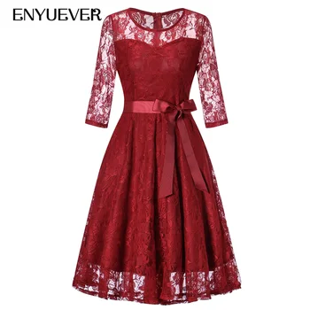 Enyuever Lace Dress Spring Summer 2019 Runway Swing Burgundy Long Sleeve Formal Dress Women Elegant Evening Party Dress Vestidos
Enyuever Lace Dress Spring Summer 2019 Runway Swing Burgundy Long Sleeve Formal Dress Women Elegant Evening Party Dress Vestidos
