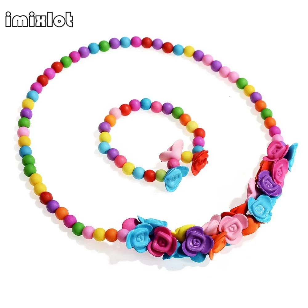 12 Colors Lovely Flower Necklace And Bracelet For Children Girls Kids Beads Jewelry Set For Birthday Party Gift
12 Colors Lovely Flower Necklace And Bracelet For Children Girls Kids Beads Jewelry Set For Birthday Party Gift