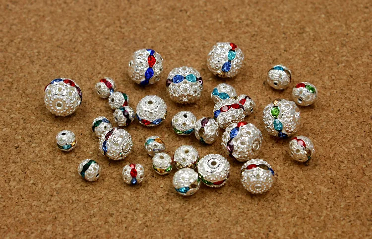 High Quality 6mm 8mm 10mm 12mm 50pcs RANDOM MIXED Color Crystal Rhinestone Spacer Loose Beads Pave Metal Balls for DIY Jewelry
High Quality 6mm 8mm 10mm 12mm 50pcs RANDOM MIXED Color Crystal Rhinestone Spacer Loose Beads Pave Metal Balls for DIY Jewelry