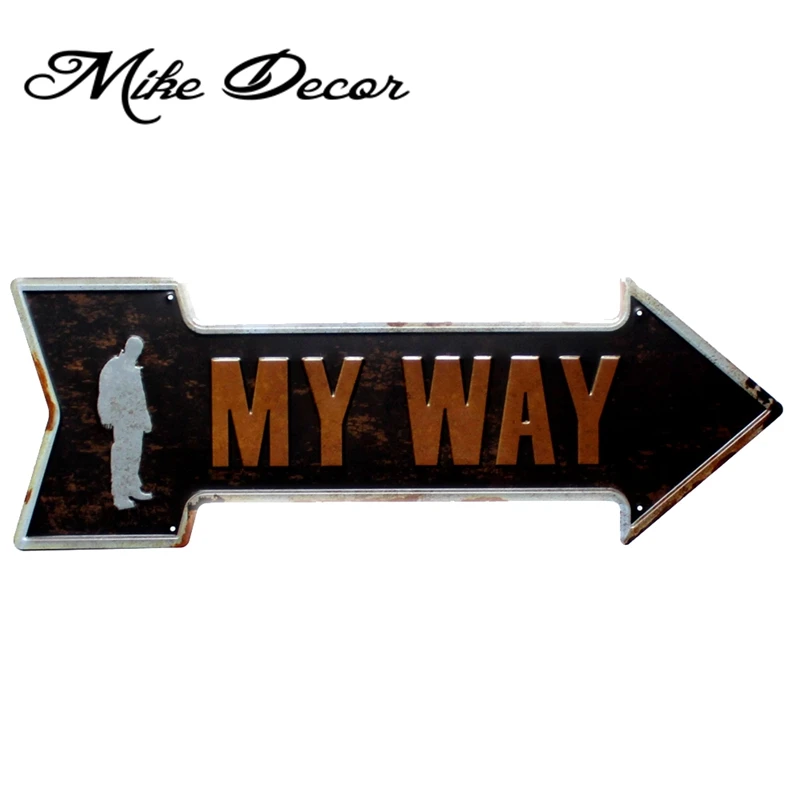 

[ Mike86 ] MY WAY Personality Arrow Irregular painting Retro Gift Craft Wall Plaque Room decor YC-633 Mix order