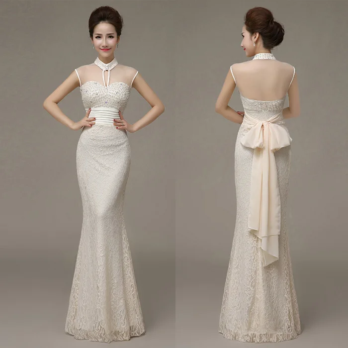 Free shipping 2016 Hot Elegant Vintage High Neck Lace Mermaid Evening Dress Long With Beading Sexy See Through Back Plus Size
Free shipping 2016 Hot Elegant Vintage High Neck Lace Mermaid Evening Dress Long With Beading Sexy See Through Back Plus Size