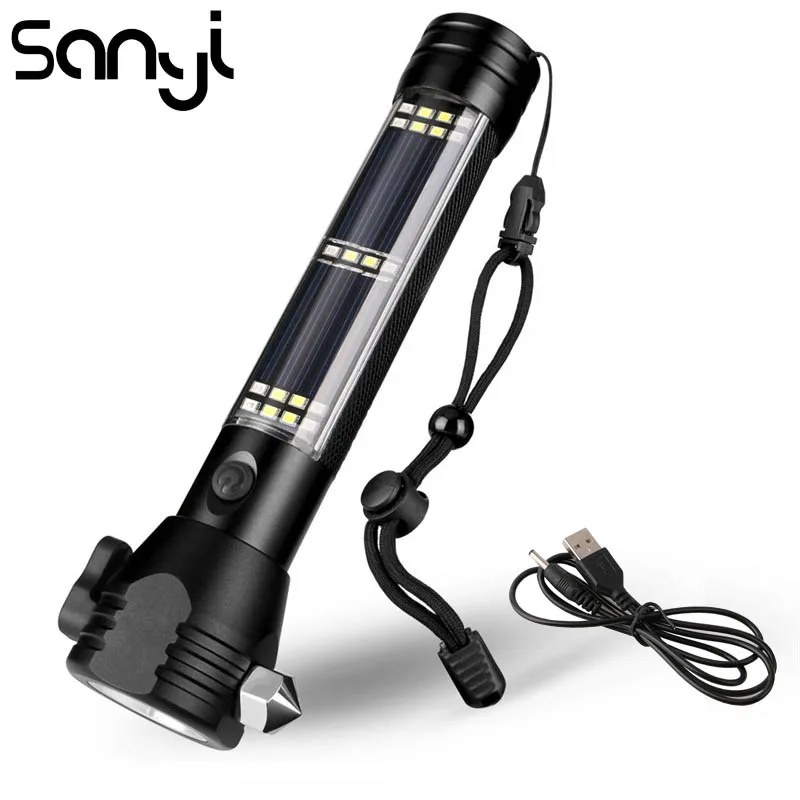 SANYI Solar Powered Flashlight Torch 2000 LM Alarm Lighting Safety Hammer Lamp USB Rechargeable Emergency Lantern
SANYI Solar Powered Flashlight Torch 2000 LM Alarm Lighting Safety Hammer Lamp USB Rechargeable Emergency Lantern