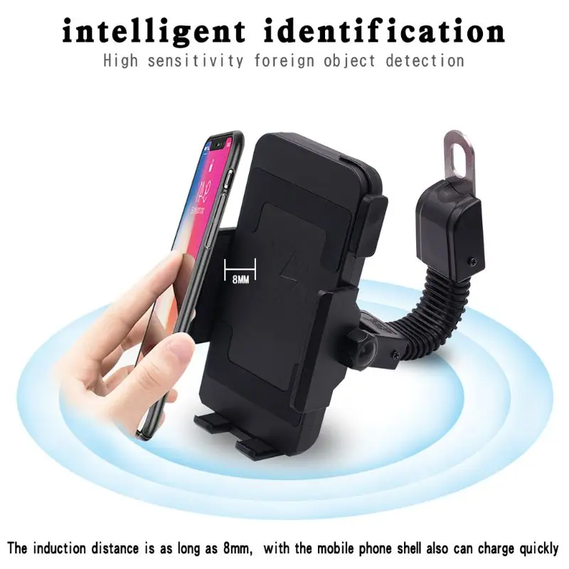 360 Degree Rotating Waterproof 12V-32V Motorcycle Handlebar Mirror Smart Phone Holder Qi Wireless Charger Mount Stand For iphon
360 Degree Rotating Waterproof 12V-32V Motorcycle Handlebar Mirror Smart Phone Holder Qi Wireless Charger Mount Stand For iphon