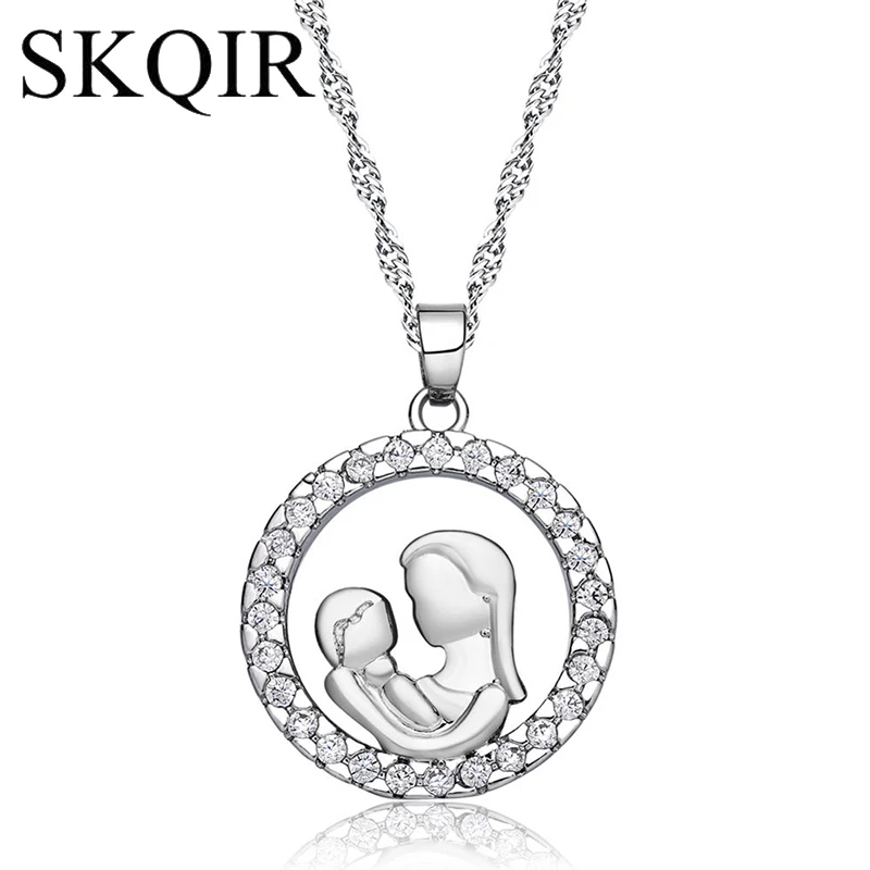 Clear CZ Gold Silver Color Mom Holding Baby Pendant Love My Mama Mum Birthday Kolye Femme Jewelry For Mother's Day Gift Necklace
Clear CZ Gold Silver Color Mom Holding Baby Pendant Love My Mama Mum Birthday Kolye Femme Jewelry For Mother's Day Gift Necklace