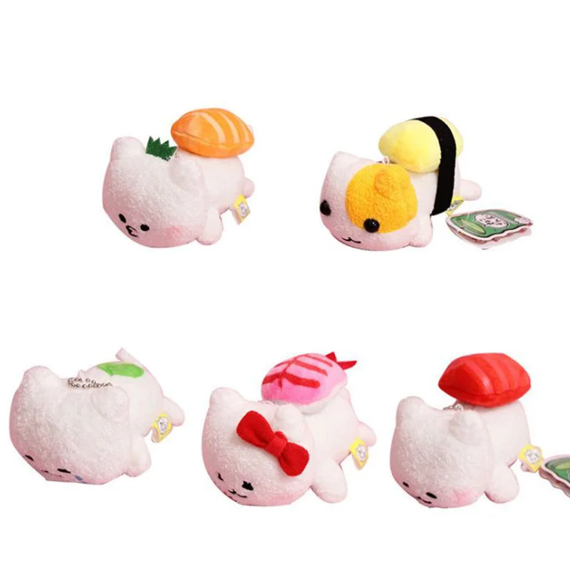 1 шт. Kawaii Плюшевые игрушки Аниме Sumikko gurashi мини плюшевые куклы суши кошка подвески