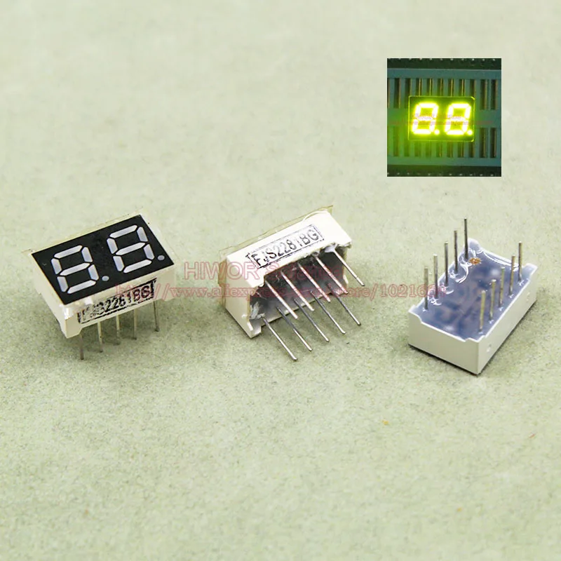 (10pcs/lot) 10 Pins 2821BG 0.28 Inch 2 Digits Bits 7 Segment Green LED Display Common Anode Digital Display
(10pcs/lot) 10 Pins 2821BG 0.28 Inch 2 Digits Bits 7 Segment Green LED Display Common Anode Digital Display