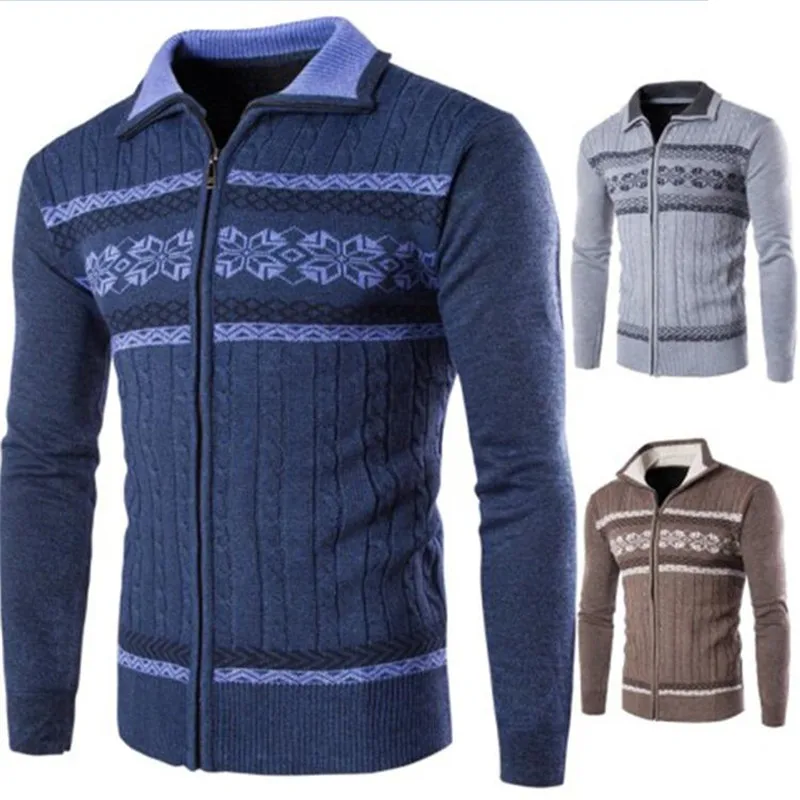 High quality men's cardigan warm sweater, fashion print zipper youth slim long-sleeved sweater coat
High quality men's cardigan warm sweater, fashion print zipper youth slim long-sleeved sweater coat