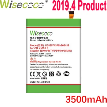 

Wisecoco 3500mAh Li3830T43P6h866439 Battery For ZTE ZMax 2 Z958 Z955A Z955L G111 Warp Elite N9518 Phone+Tracking Number