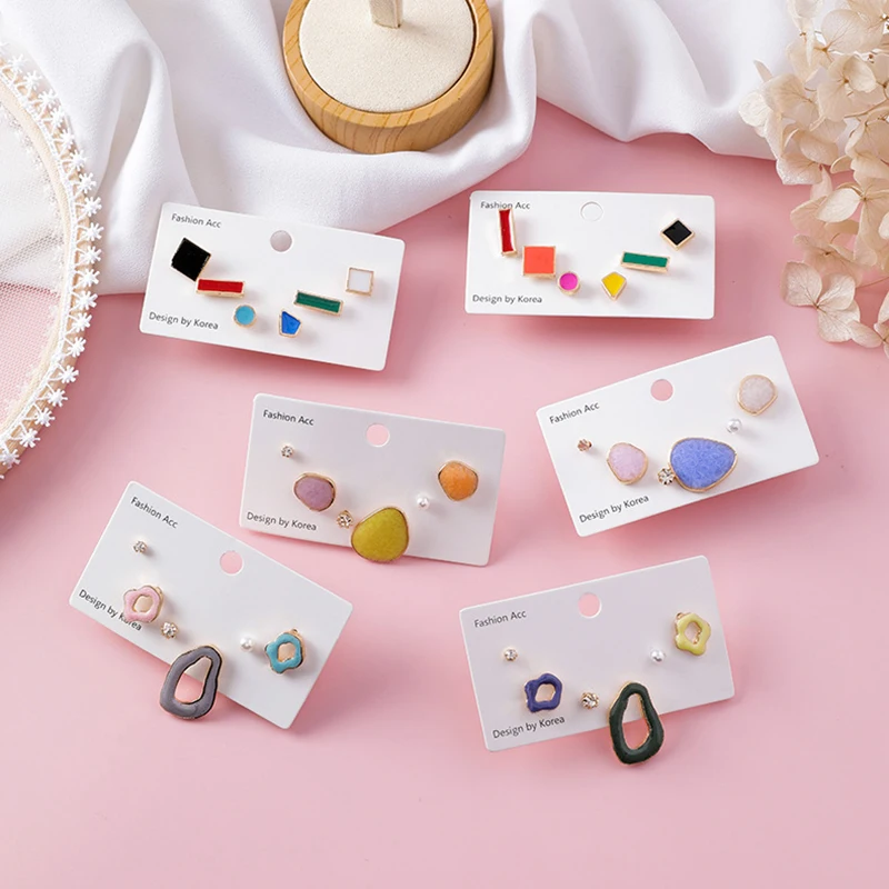 2019 New Design Fashion Sweet Colorful Geometric Irregular 6pcs/Set Stud Earrings for Women Metal Glaze Beach Jewelry
2019 New Design Fashion Sweet Colorful Geometric Irregular 6pcs/Set Stud Earrings for Women Metal Glaze Beach Jewelry
