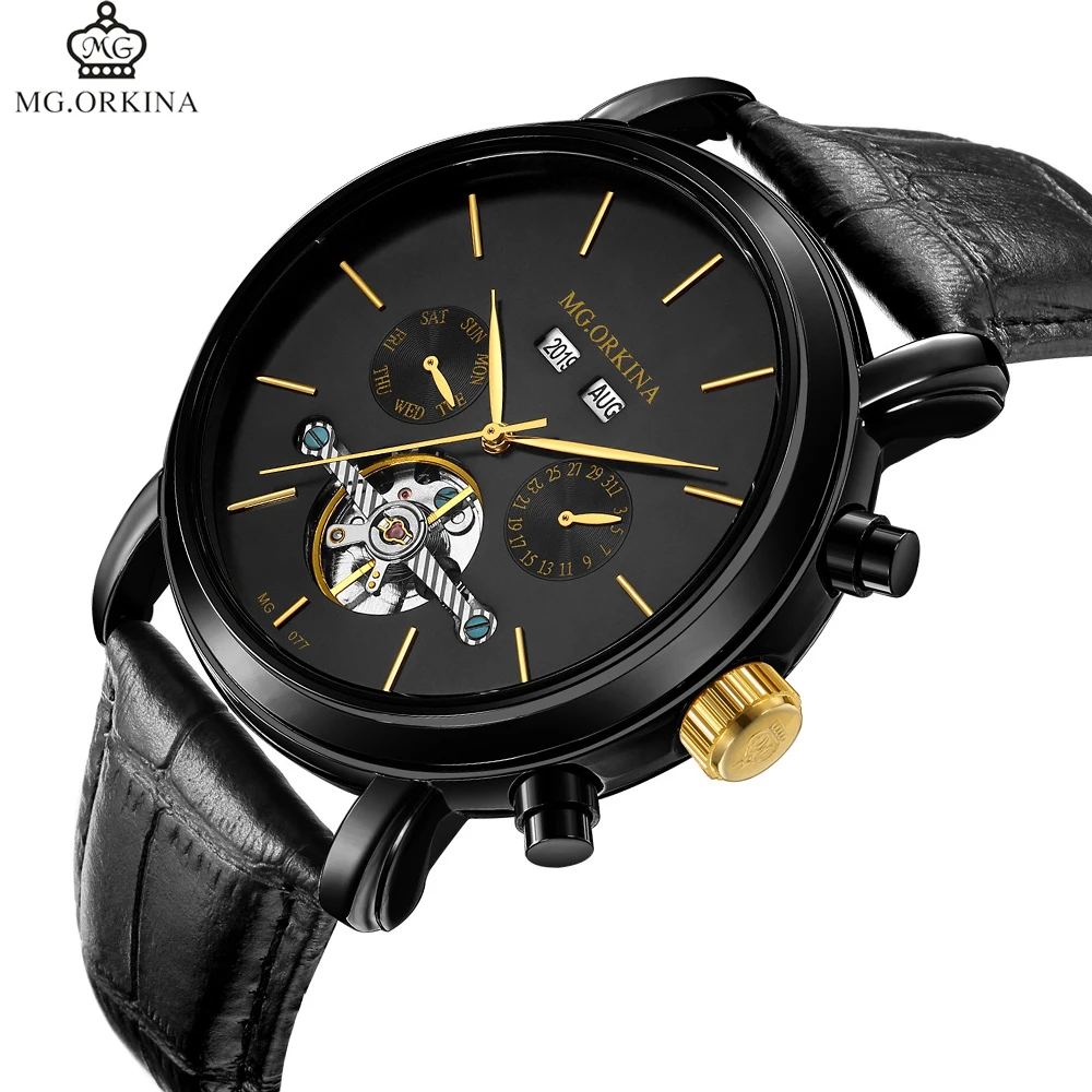 Классические дизайнерские мужские часы Tourbillon Топ Роскошный бренд MGORKINA