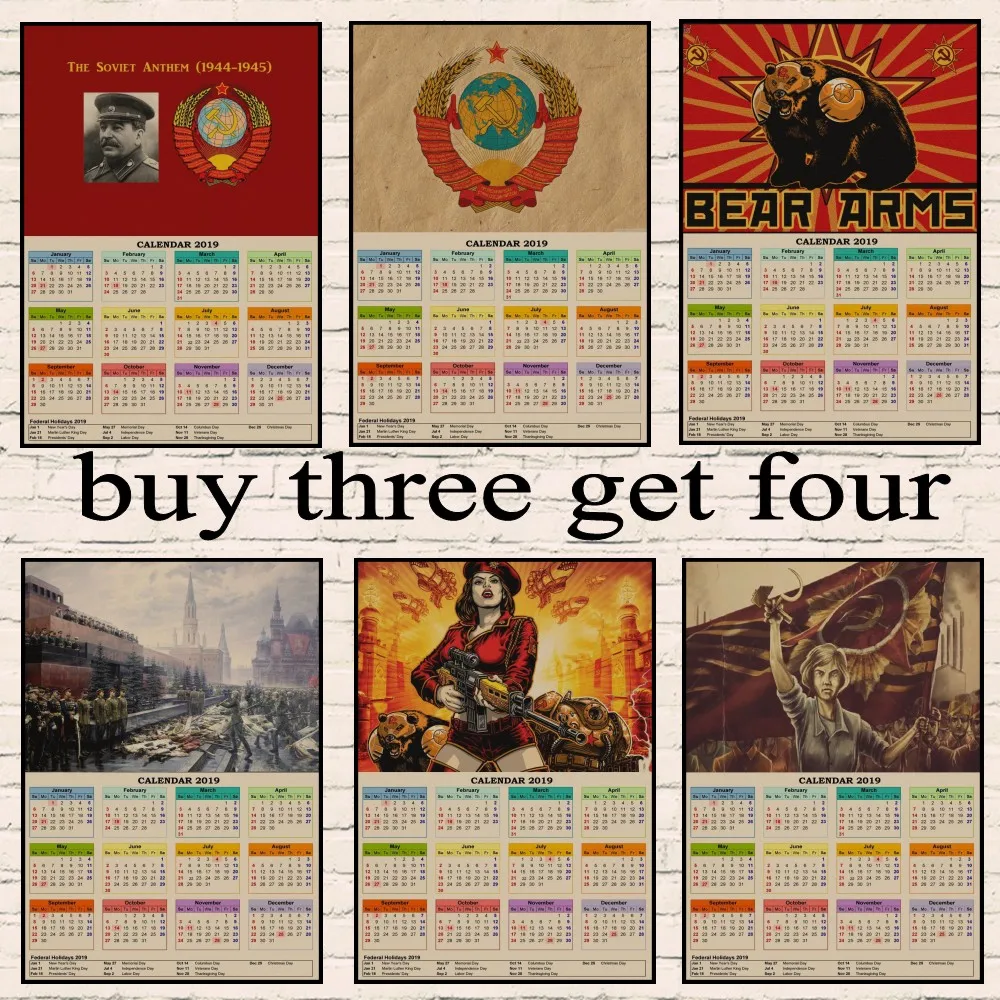 World war II Leninist political national emblem Soviet Union USSR CCCP 2019 Calendar Poster Retro kraft paper wall Decorative
World war II Leninist political national emblem Soviet Union USSR CCCP 2019 Calendar Poster Retro kraft paper wall Decorative