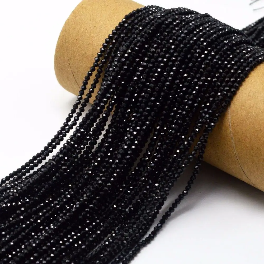 NEW Natural Stone Bright Quality Black l Rondelles Shape Faceted Beads 2-3mm 15" | Украшения и аксессуары