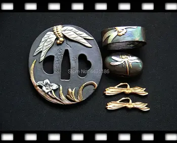 A Set Exquisite Dragonfly Design Copper Sword Fittings for Japanese Samurai Katana Metal Crafts Tsuba Menuki Fuchi Kashira
A Set Exquisite Dragonfly Design Copper Sword Fittings for Japanese Samurai Katana Metal Crafts Tsuba Menuki Fuchi Kashira