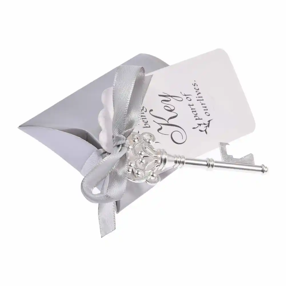 50pcs wedding souvenir gift set luxury sliver key
